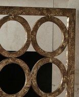 Gold Circles Iron Nailhead Fireplace Screen N5
