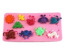 Longzang Insect Little Animals Art Deco Silicone Mold Sugar Craft DIY Gumpaste Cake Decorating Clay