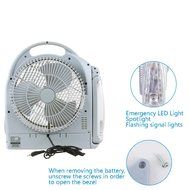HAITRAL Rechargeable Table Fan SF-299AL Turbo Force Air Circulator AC/DC Operated with Led Light&amp;Search Light&amp;... N3
