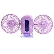 Personal Fans Mini Fan Rechargeable Fans 3 Modes Mini Dual Head Table Fans Purple