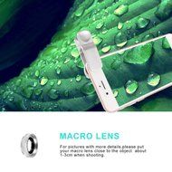 3 In 1 Universal Phone Camera Lens Kit with 0.4X Super Wide Angle Lens, 180 Degree Fish Eye Lens and 10X Macro... N50