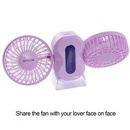 Personal Fans Mini Fan Rechargeable Fans 3 Modes Mini Dual Head Table Fans Purple N2