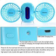 Personal Fans Mini Fan Rechargeable Fans 3 Modes Mini Dual Head Table Fans Purple N4