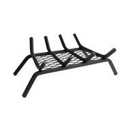 Pleasant Hearth - 1/2" Solid Steel Fireplace Grates With Ember Retainer, Black, 18-Inch N3