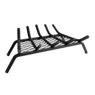 Pleasant Hearth - 1/2" Solid Steel Fireplace Grates With Ember Retainer, Black, 18-Inch N4