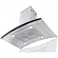 AKDY AIR1336 36" Island Mount Range Hood with 870 CFM 65 dB Innovative Touch LED Display 3 Fan Speed Delayed Auto...
