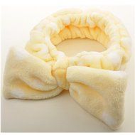 KAKA(TM) Women Fashion Soft Carol Fleece Bow Make Up Wash Face Cosmetic Headband-Yellow