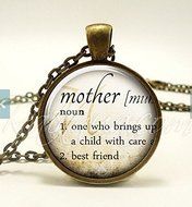 Mothers Day Necklace, Dictionary Definition Pendant, Mom Jewelry