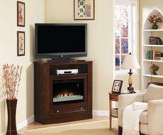 ClassicFlame 26DE6439-C247 Wesleyan Wall or Corner TV Stand for TVs up to 47&quot;, Meridian Cherry (Electric Fireplace... N2