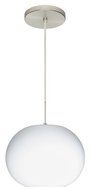 Besa Lighting 1JT-477607-SN 1X100W A19 Luna Pendant with Opal Matte Glass, Satin Nickel Finish by Besa