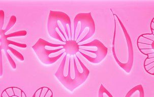 Silicone Cake Decorating Mold for Fondant, Gum Paste, or Sugar Paste (Flower and Leaves) N4