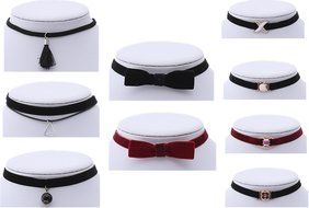 Set of 9 Choker Necklace Set Stretch Velvet Classic Gothic Tattoo Lace Choker Necklaces for Women Girls Teens... N2