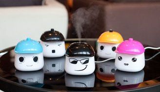 INST LeBao Mini Humidifier with USB Cable, Ideal for Bedrooms, Living Rooms, etc. (Black 01) N4