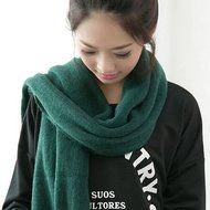 KAKA(TM) Women&#039;s Korean Artistic Stylish Winter Colorful Knitting Wool Scarves Oversized Dual Using Scarf Shawl... N16