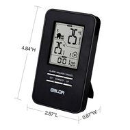 BALDR In/Outdoor Thermometer with Wireless Sensor Big Time Display Alarm and Snooze N11