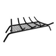 Pleasant Hearth - 1/2&quot; Solid Steel Fireplace Grates With Ember Retainer, Black, 18-Inch N5