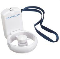Travelon 3-Speed Hands Around Neck Folding Fan Plastic Whisper Quiet Personal Folding Fan, White, One Size N2