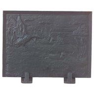 Black Cast Iron Duck Fireback - 14.75 x 19.75 inch