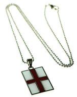 Onyx Art St Georges Cross Flag Pendant Necklace