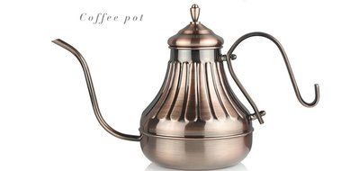 SMKF Pour Over Drip Coffee Kettle, Stainless Steel COPPER GOOSENECK TEA KETTLE TEAPOT (430CC) N9