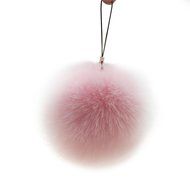 AutumnFall&reg; Rabbit Fur Ball Key Chains Mobile Phone Plug Backpack Bags Decorations (Pink) N2