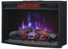 ClassicFlame 25II310GRA 25" Curved Infrared Quartz Fireplace Insert with Safer Plug N2