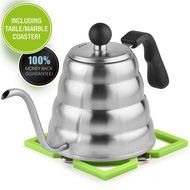 Pour Over Kettle with Silicon Coaster Bonus - For Coffee, Tea and Water, Ergonomic Designed Drip Pot, with Gooseneck... N2