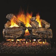 Peterson Real Fyre 24-inch Burnt Split Oak Log Set With Vented Propane Ansi Certified G46 Burner - Basic On/Off...