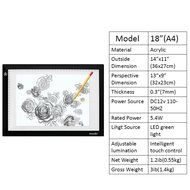 A4 3.6w 12v LED Artist Stencil Board Tattoo Drawing Light Box Tracing Table Display Light Box (The entire package) N8