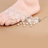 Susenstone&reg;Women Jewelry Gothic Fresh Sweet Lace Pearl Anklet N7