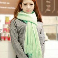 KAKA(TM) Women's Korean Artistic Stylish Winter Colorful Knitting Wool Scarves Oversized Dual Using Scarf Shawl... N19