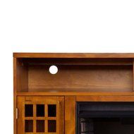 Amelia 48 in. Contemporary Freestanding Portable Indoor Electric Fireplace Media Console in Modern Glazed Pine N3