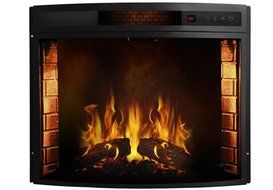 Moda Flame Elwood 23 Inch Curved Ventless Electric Space Heater Built-in Recessed Firebox Fireplace Insert N3