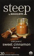 Steep by Bigelow Organic Sweet Cinnamon Black Tea, 20 Count (Pack of 6)