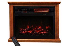 Fireplace Mantel Decor, Portable Indoor,Infrared Heater Quartz,1500 W, With 3D Flame,Color Oak N2