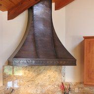 Milano 54" 1200 CFM Wall Mount Range Hood Color: Dark Brown Patina, Height: 50"