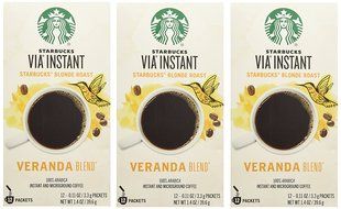 Starbucks VIA&reg; Ready Brew Coffee Veranda Blend Blonde Roast (3 Pack/Boxes) 36 Packets Total N3