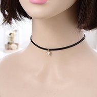 New Punk Gothic Black Leather Cord Choker Necklace Retro Charm Pendant Bib Chain
