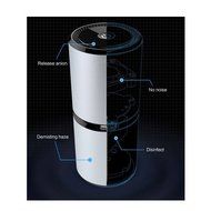 KOMRT Car Negative Ions Air Purifier Remove pm2.5 Noise Less than 29dB Dual USB Charging Silver N2