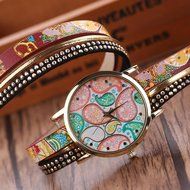 AutumnFall&reg; Women Bohemian Bracelet Woven Braided Handmade Wrap Bracelet Watch (A)