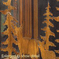Rustic Country Style Forest Fireplace Screen (Iron Tri-fold)