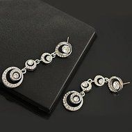 New Women Lady Elegant Crystal Rhinestone Hoop Dangle Ear Stud Earrings