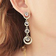 New Women Lady Elegant Crystal Rhinestone Hoop Dangle Ear Stud Earrings N2