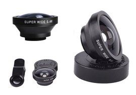 3 In 1 Universal Phone Camera Lens Kit with 0.4X Super Wide Angle Lens, 180 Degree Fish Eye Lens and 10X Macro... N54