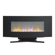 Wall-Mounted Infrared Quartz Fireplace with Stand, Black N3