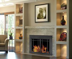 Pleasant Hearth Fillmore Glass Firescreen, Width: 30"-37", Height 25.5" - 32.5" N2