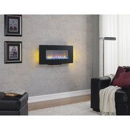 Wall-Mounted Infrared Quartz Fireplace with Stand, Black N4