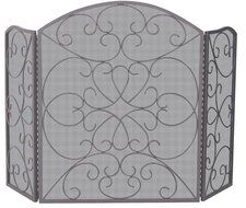 3 Fold Panel Fireplace Screen with Bronze Finish Home Winter Christmas Traditional Accessories Gift