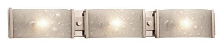 Kalco 5093SN Cirrus 3-Light ADA Vanity Fixture, Satin Nickel Finish with Clear Bubble Art Glass Shade by North...