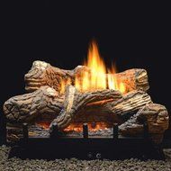 Manual 5-piece 24&quot; Ceramic Fiber Log Set - Natural Gas